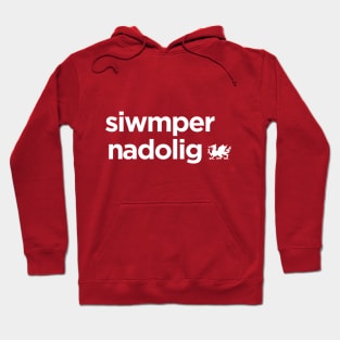 Cymru - Siwmper Nadolig Hoodie